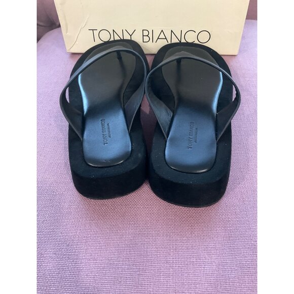 Tony Bianco Ives Sandals in Black Como 9 with box Womens Flip Flops - Picture 7 of 15